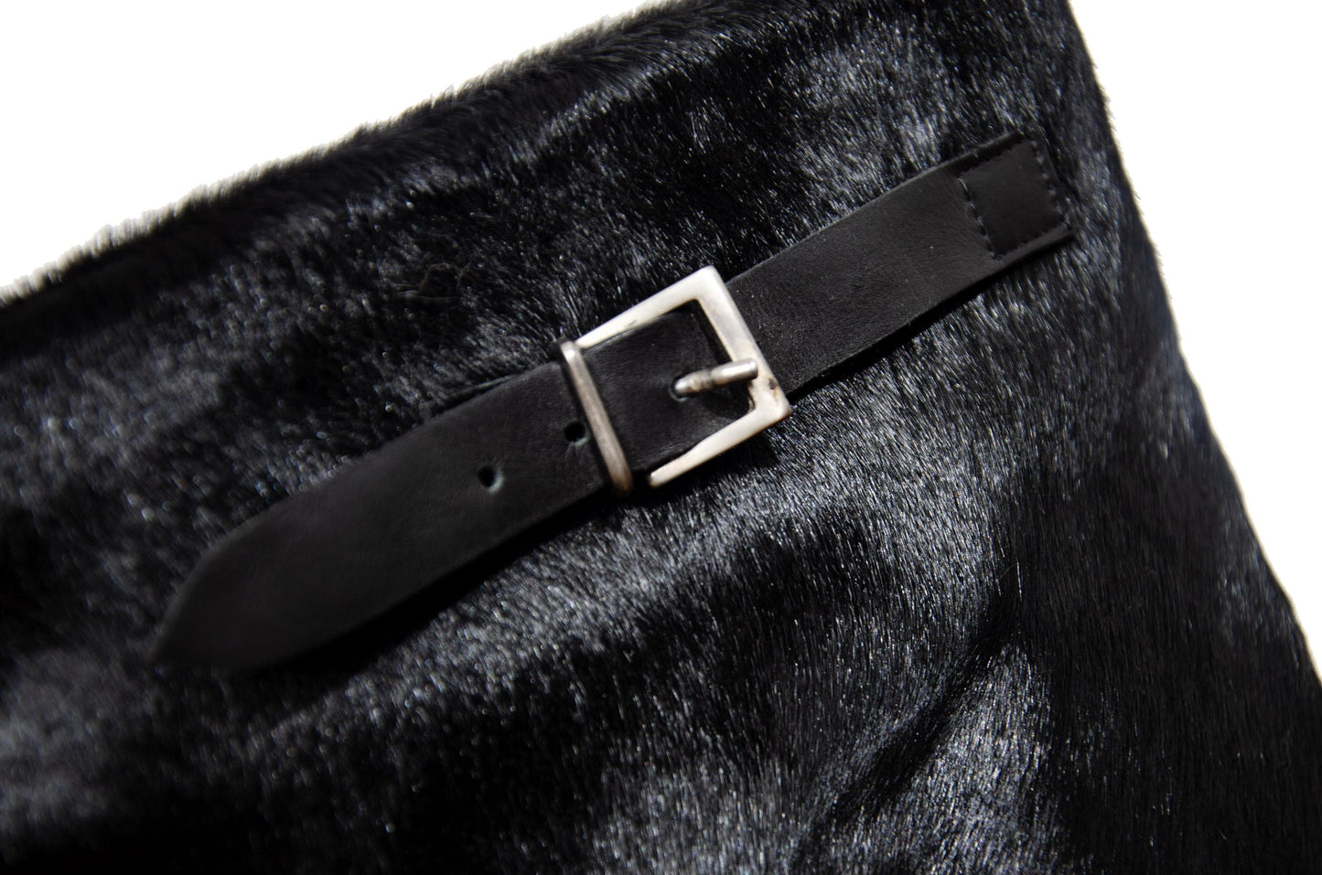 F/W 2005 Marithé + François Girbaud black pony hair tall boots