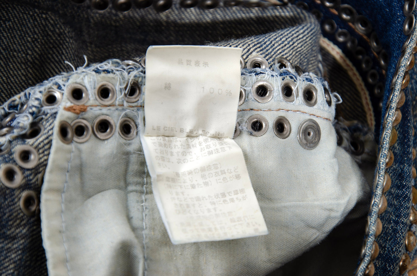 Vintage Enchantement...? mud wash low rise bootcut distressed studded jeans / Made in Japan