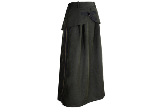 Vintage Atsuro Tayama army green layered skirt / Made in Japan