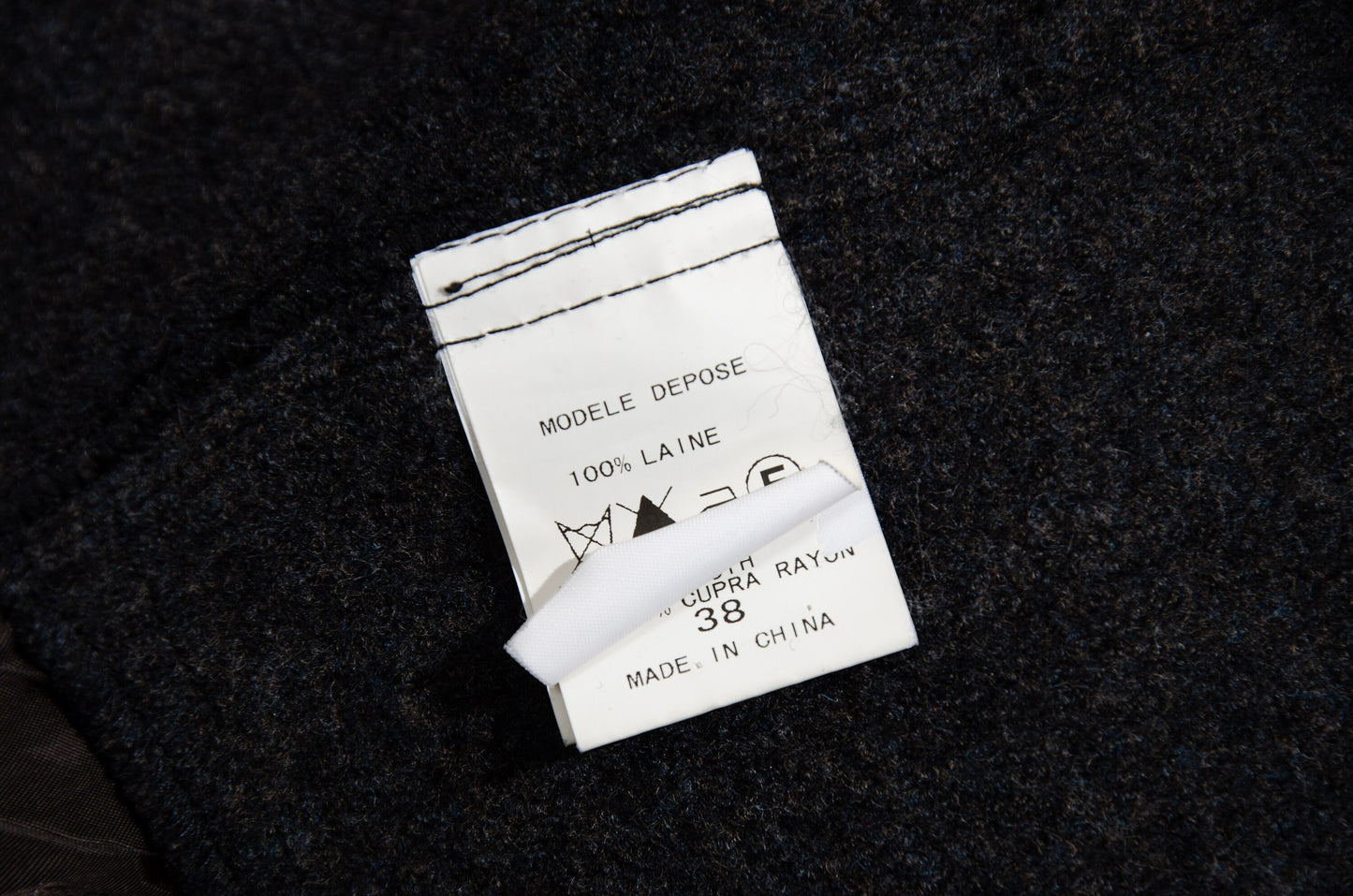 Vintage Pas de Calais 100% wool open front shawl collar coat