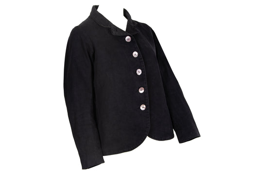 Marc Le Bihan cotton & silk structured rounded button front jacket / Made in France