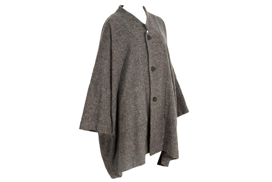 90s Shirin Guild 100% wool boxy button front blanket coat / Made in England
