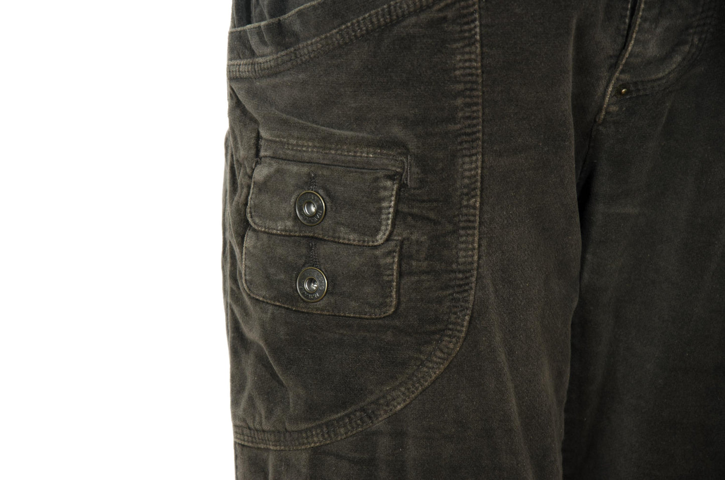2000s Gaetano Navarra low waist military inspired multi pocket velvet cargo pants