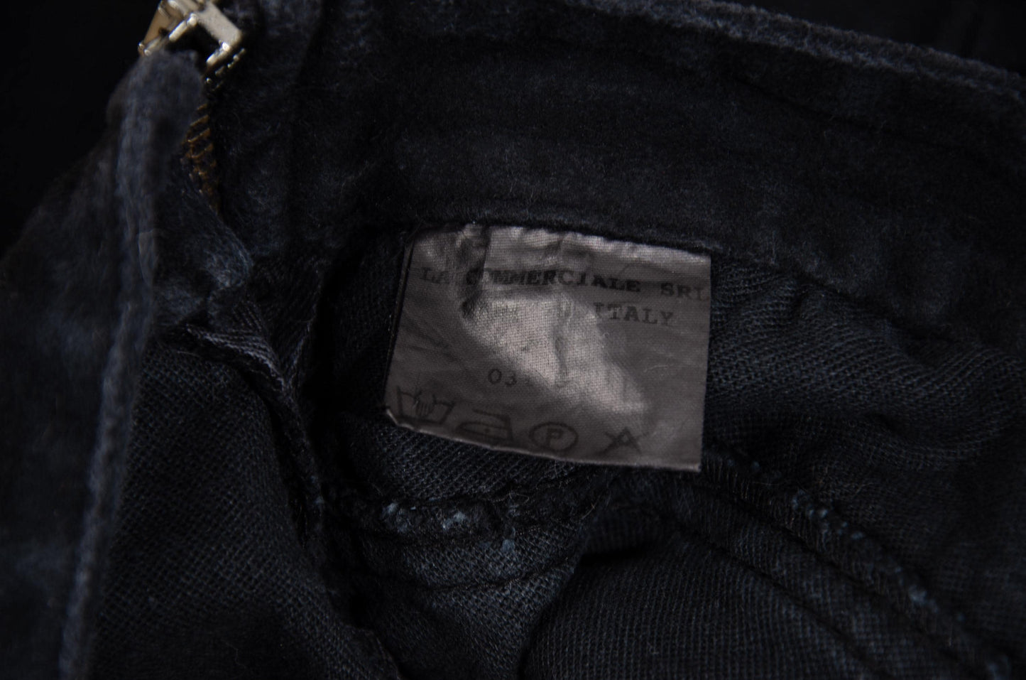 Vintage Gaetano Navarra black moleskin asymmetrical pleated mini skirt / Made in Italy