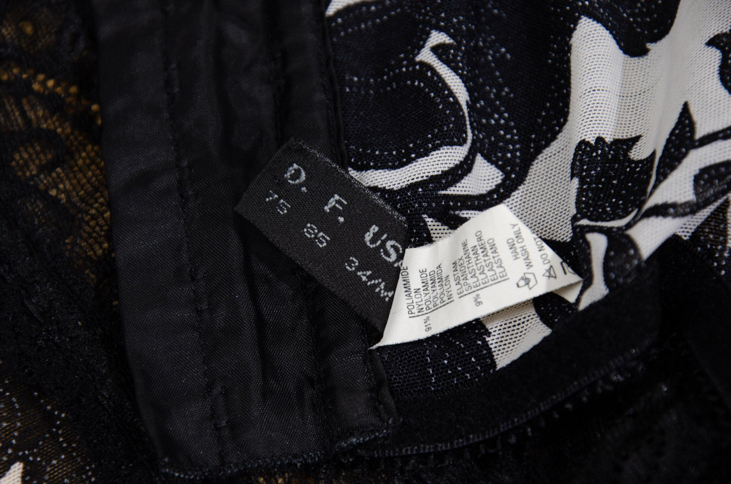 Marvel by La Perla black lace and floral mesh lace up front bustier