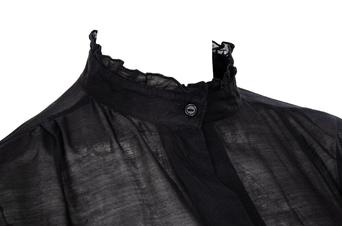 Vintage futuristic Edwardian inspired asymmetric button placket silk and cotton blend blouse