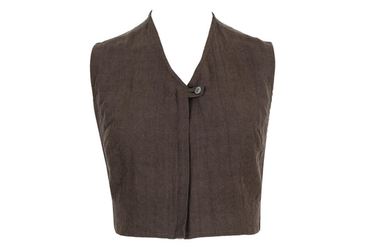 Vintage Collection Privée? ramie cropped zip front vest / Made in Italy