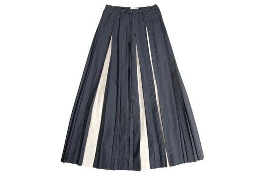 Vintage "IWISH" by Yohji Yamamoto long pleated skirt with contrasting panels / Made in Japan