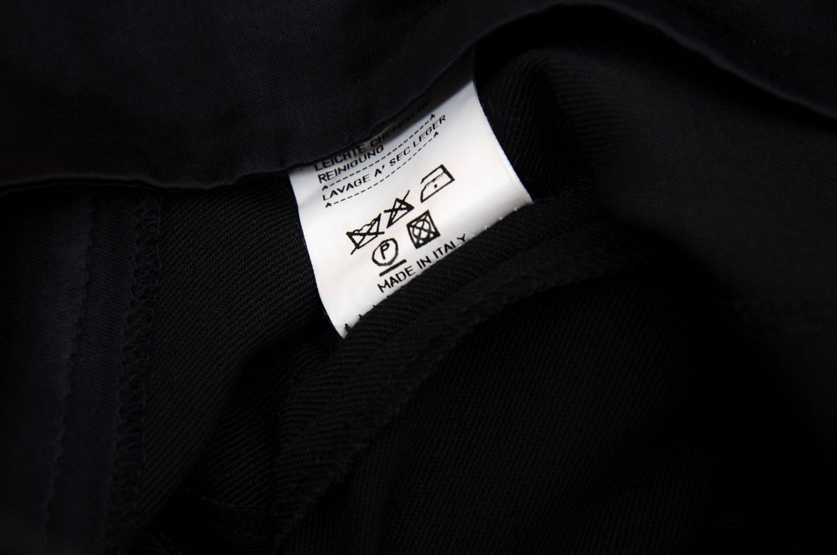 F/W 2001 Simultaneous black mini wrap skirt with pleated satin cummerbund waistband
