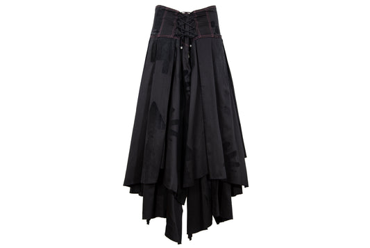RARE Biche de Bere asymmetric top and corset skirt two piece set