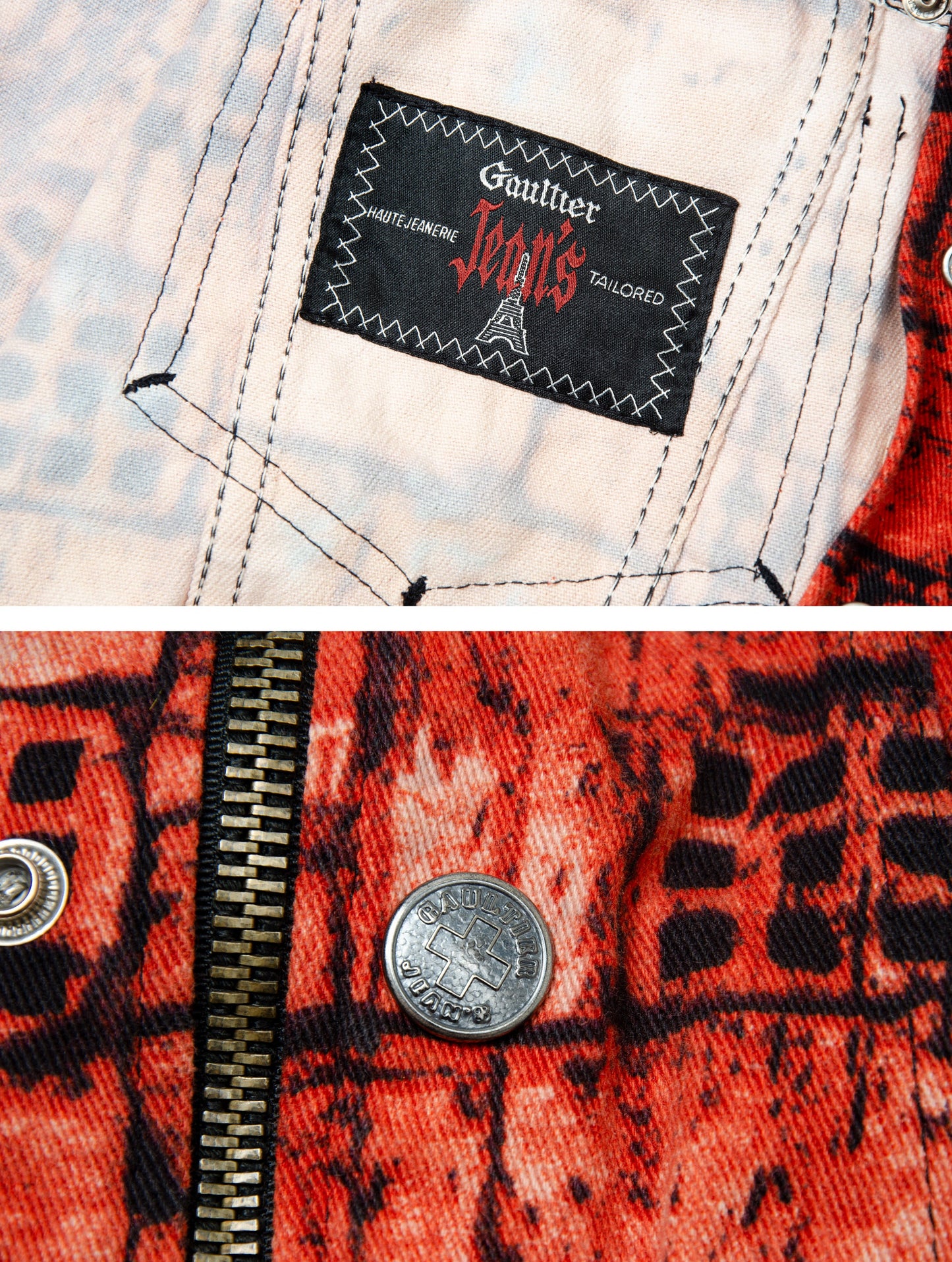 Jean Paul Gaultier "Fight Racism" red brick wall graffiti cropped jacket / Gaultier F/W 1997-1998 outerwear