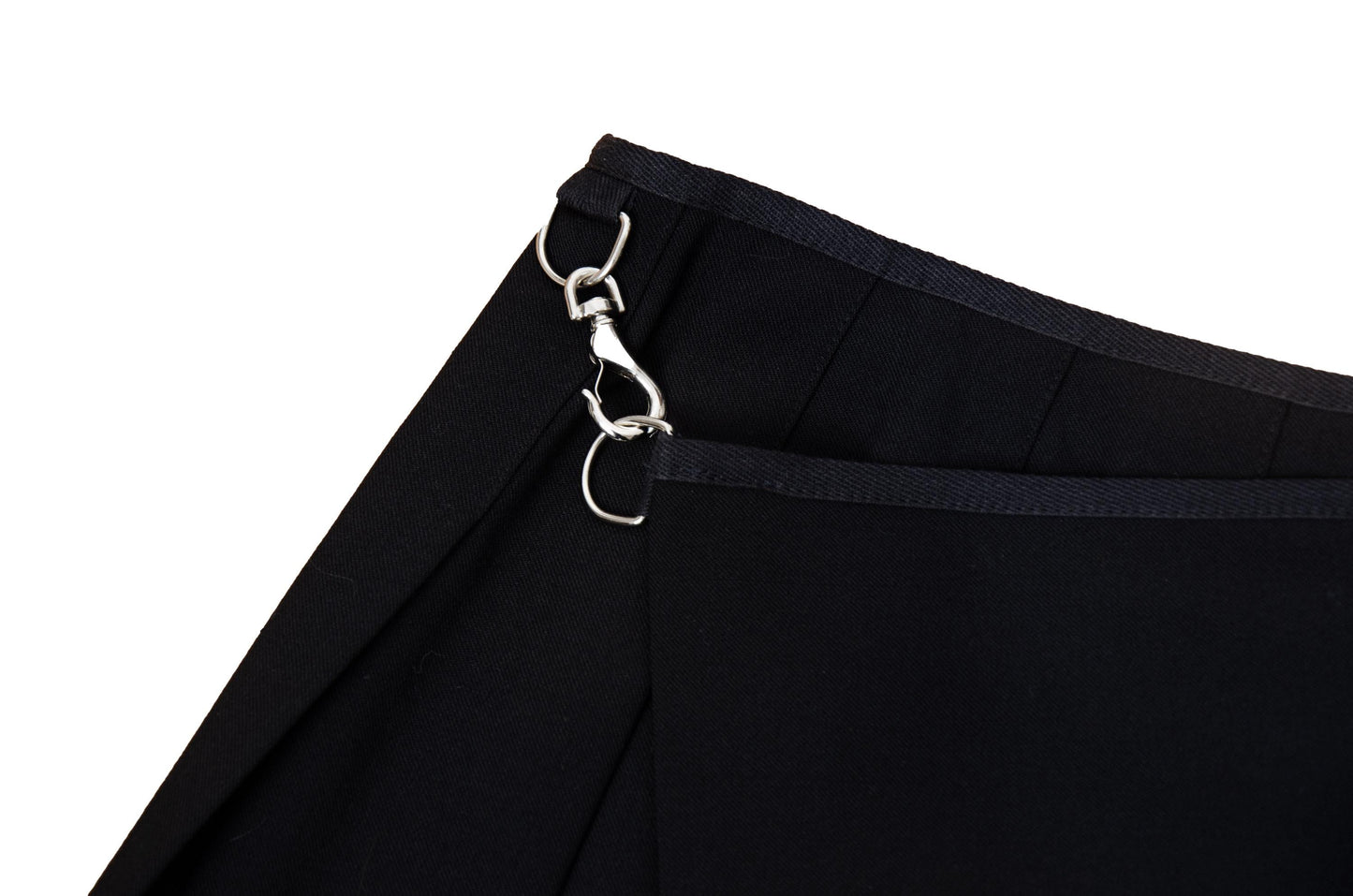 Vintage Simultaneous Asymmetric Pleated Wrap Skirt - Black Wool Blend - Size IT 44
