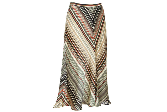Vintage Max Mara 100% silk striped mermaid skirt / Made in Italy