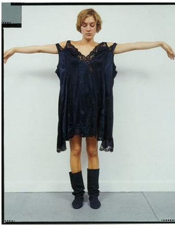 Vintage Japanese brand 100% silk experimental lingerie inspired deconstructed slip dress with asymmetrical lace panels