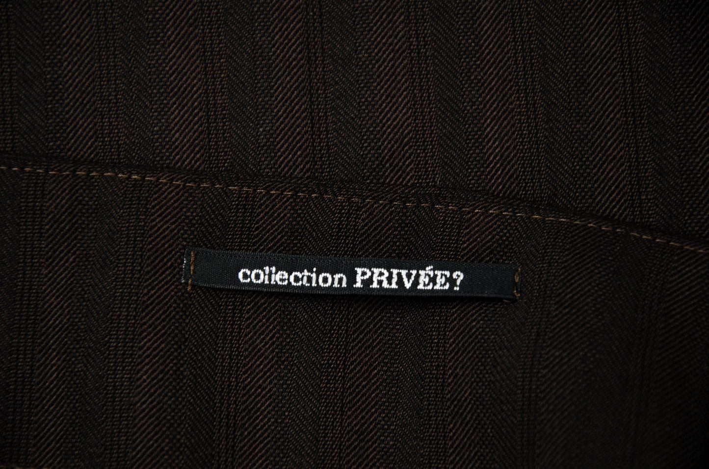 Vintage Collection Privée? wool blend brown striped avant garde skirt / Made in Italy