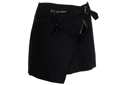 Vintage 2000s Diesel StyleLab asymmetrical cotton wrap mini skirt / Made in Italy