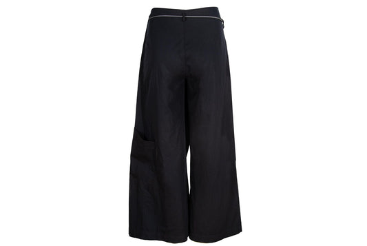 2000s Cop Copine black minimalist wrap overskirt pants - Made in France