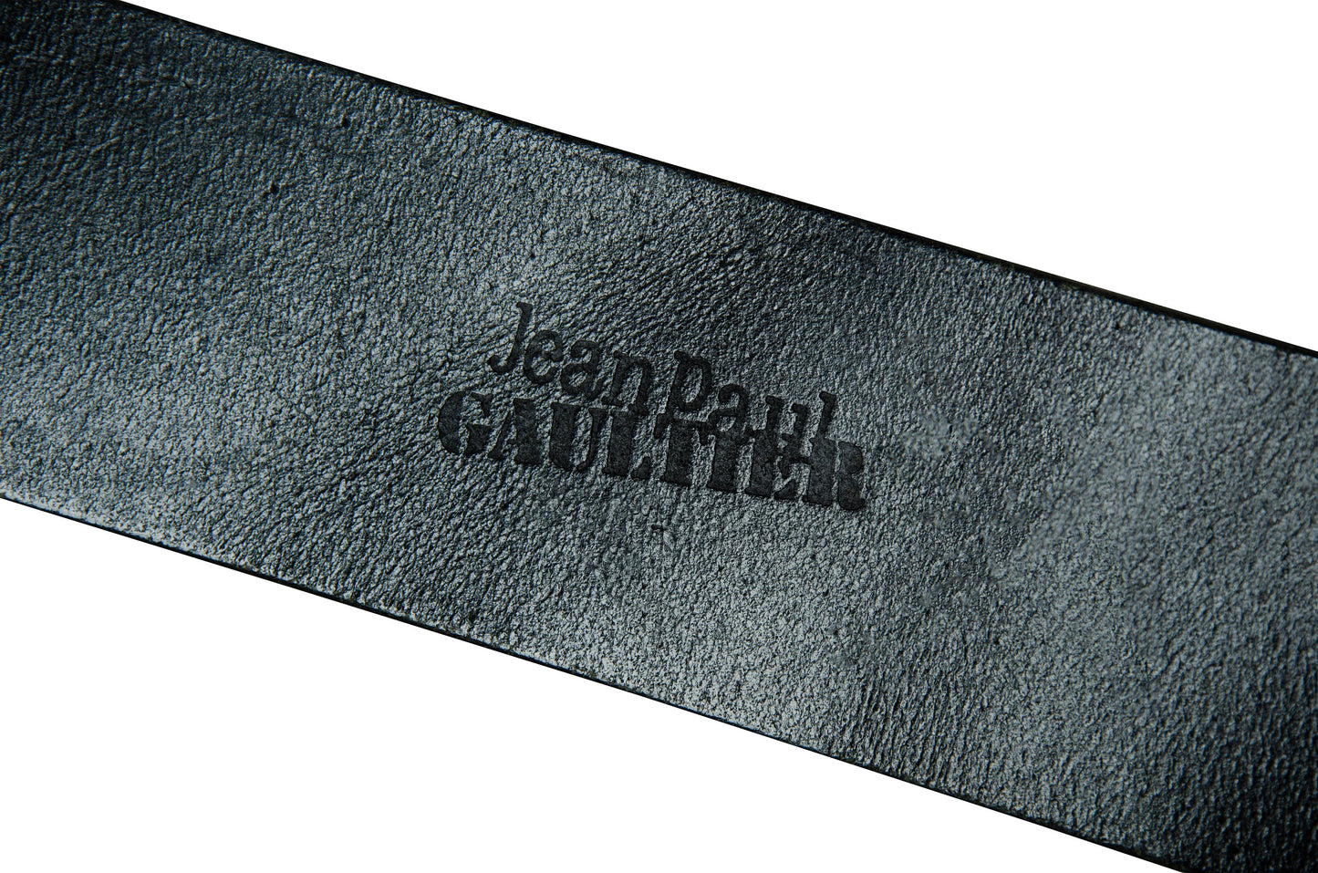 Jean Paul Gaultier black leather large belt / 1990s Gaultier oversized metal buckle