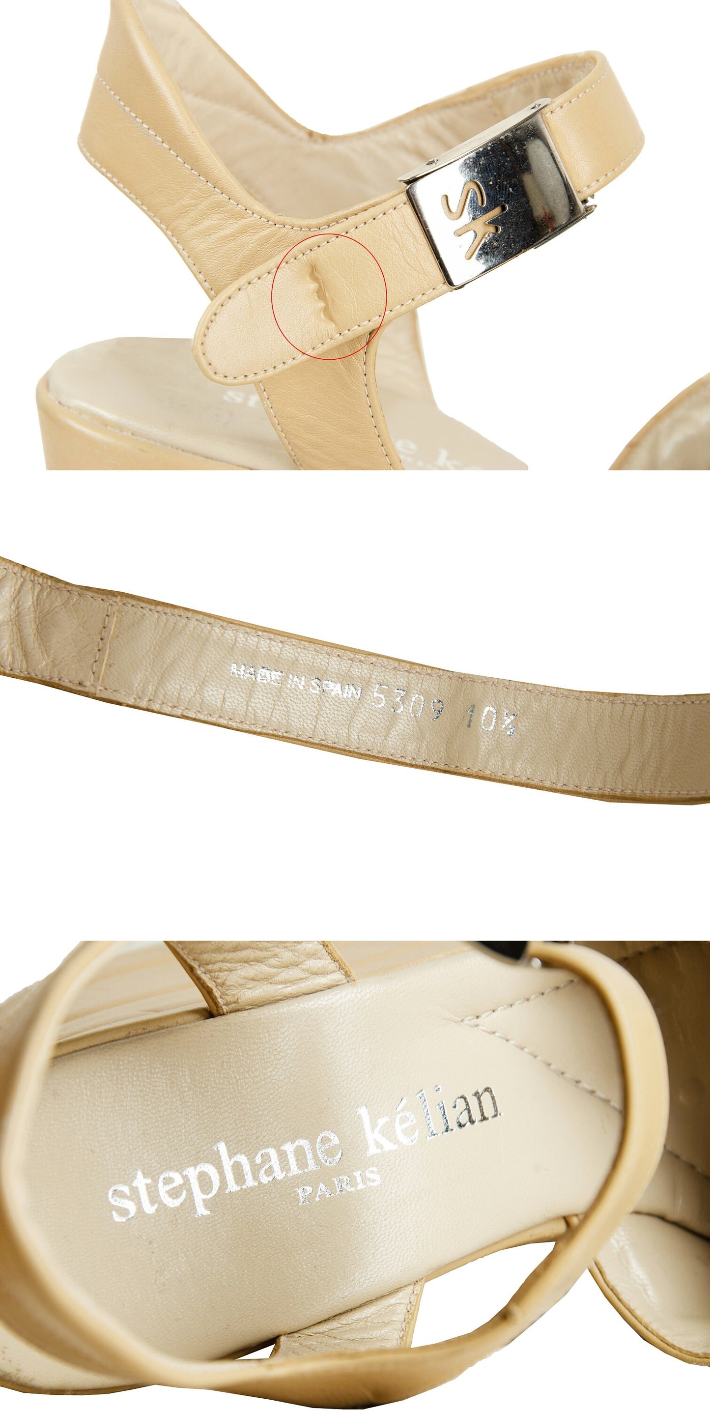 Stéphane Kelian platform beige leather sandals / Size US 10 - EU 40 - UK 7
