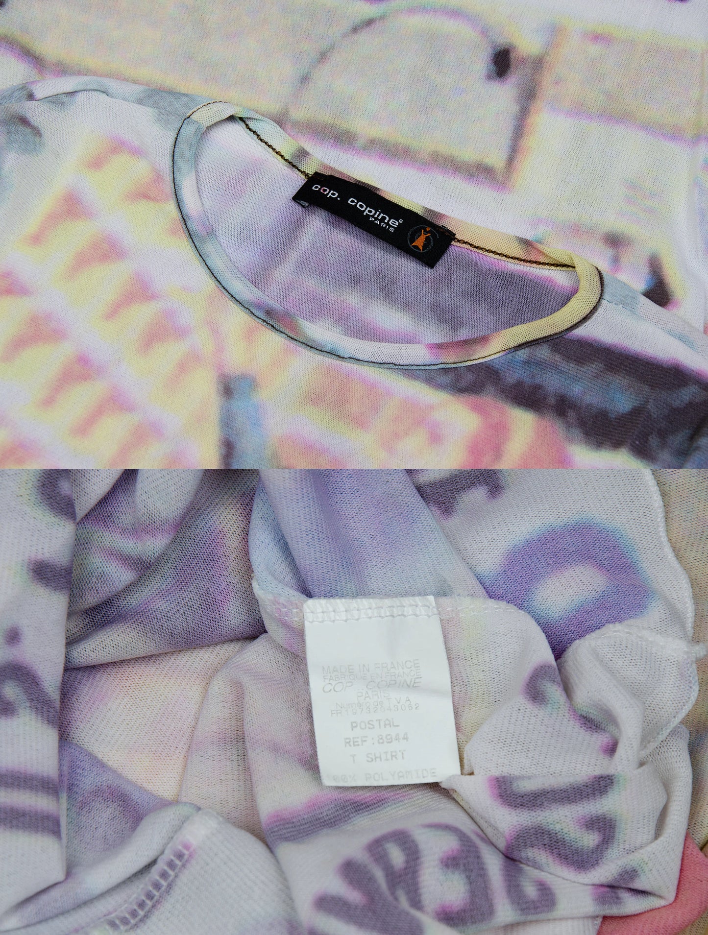 Cop Copine postal service print mesh top