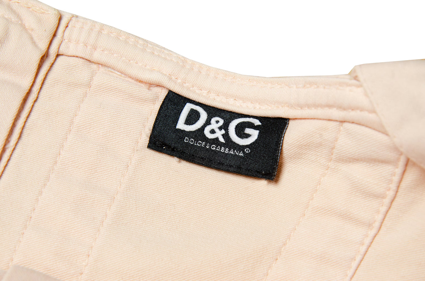 90s Dolce & Gabbana corset top / Blush pink bustier button front top