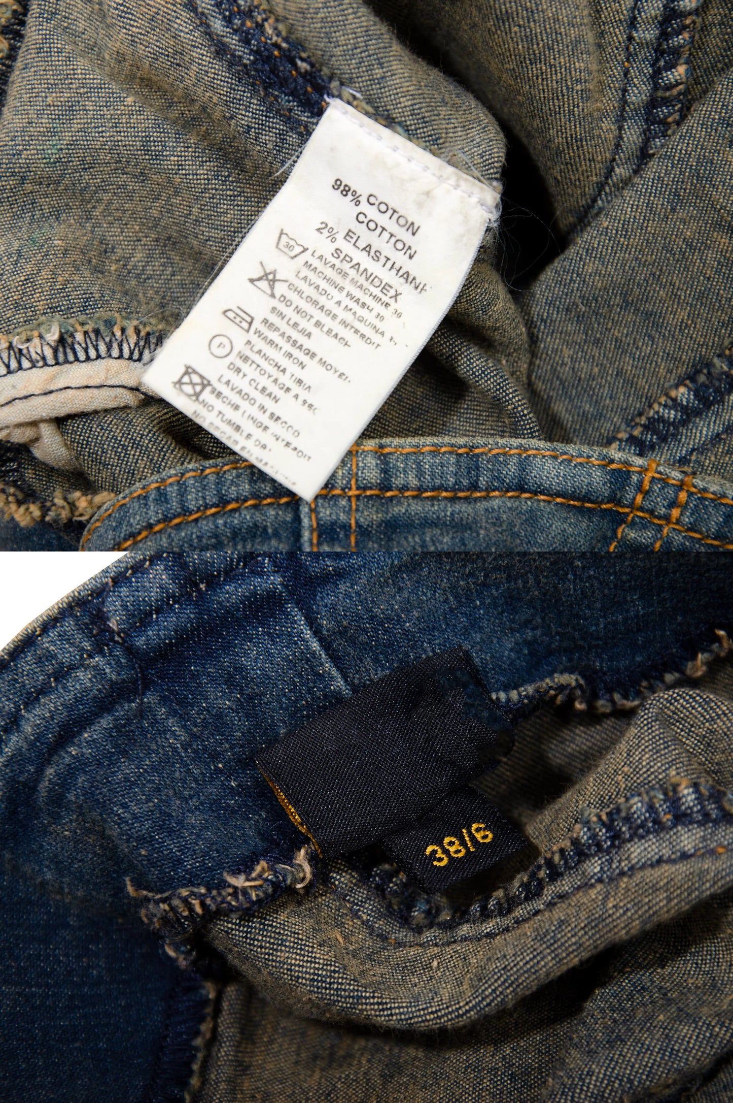 2000s Plein Sud asymmetrical raw hem mud wash low waist denim mini skirt