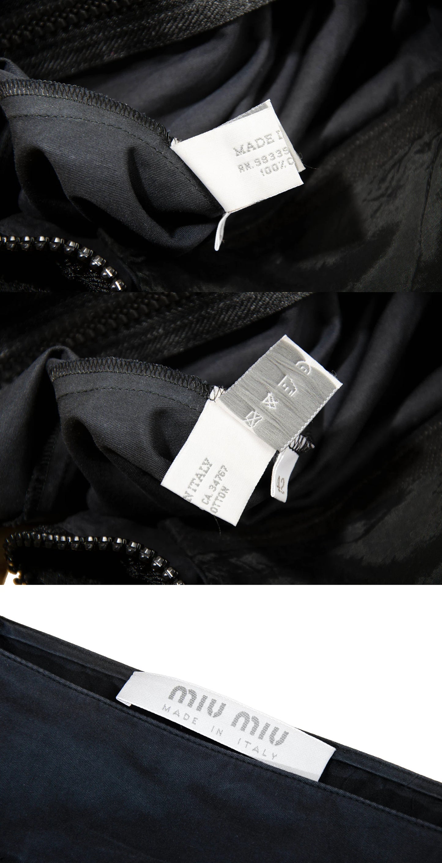 90s Miu Miu chunky zippers technical low waisted skirt