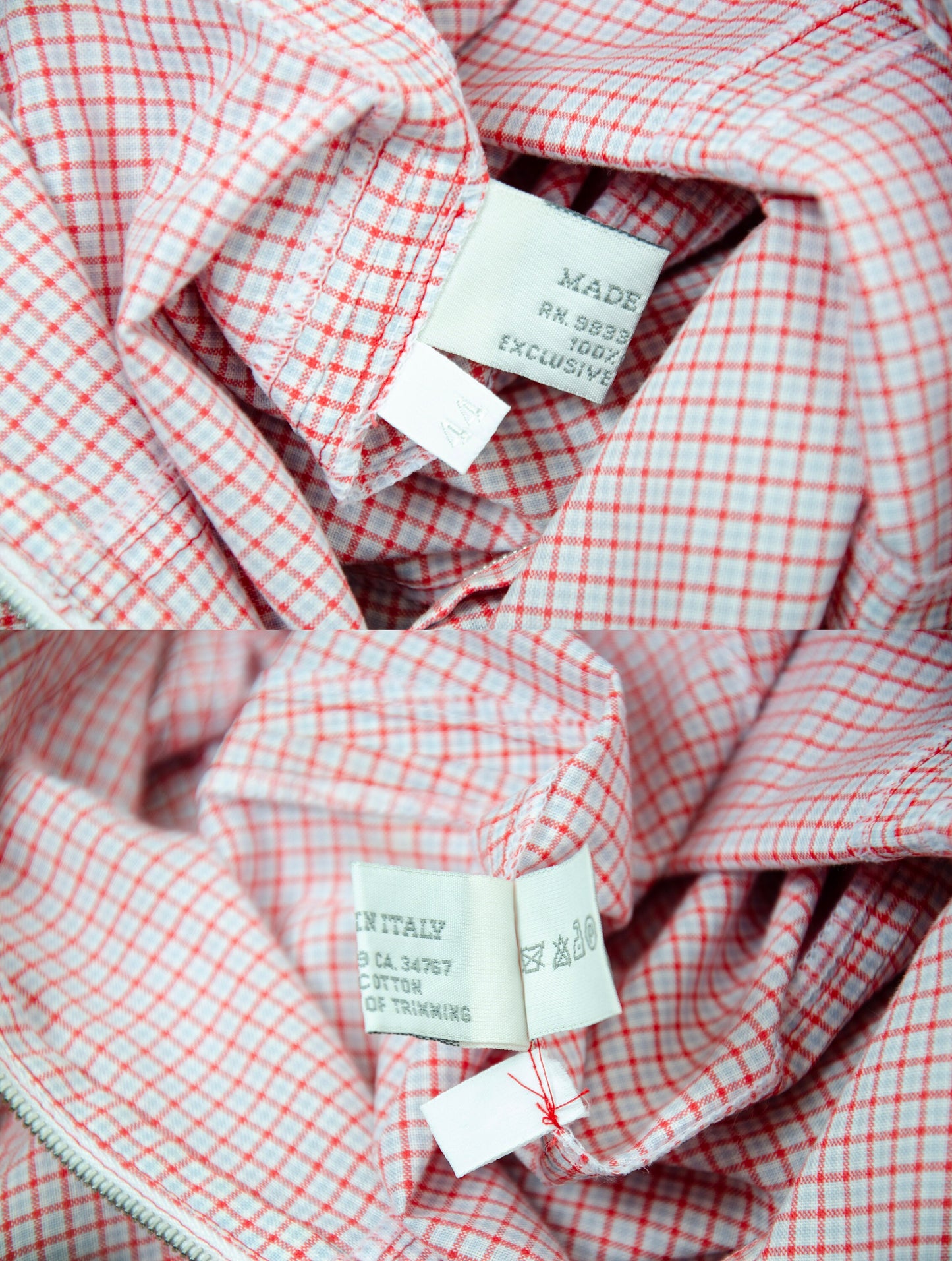 SS2000 Miu Miu zip front pink check rhinestone hem shirt / Archive Miu Miu checkered pink shirt jacket / Made in Italy