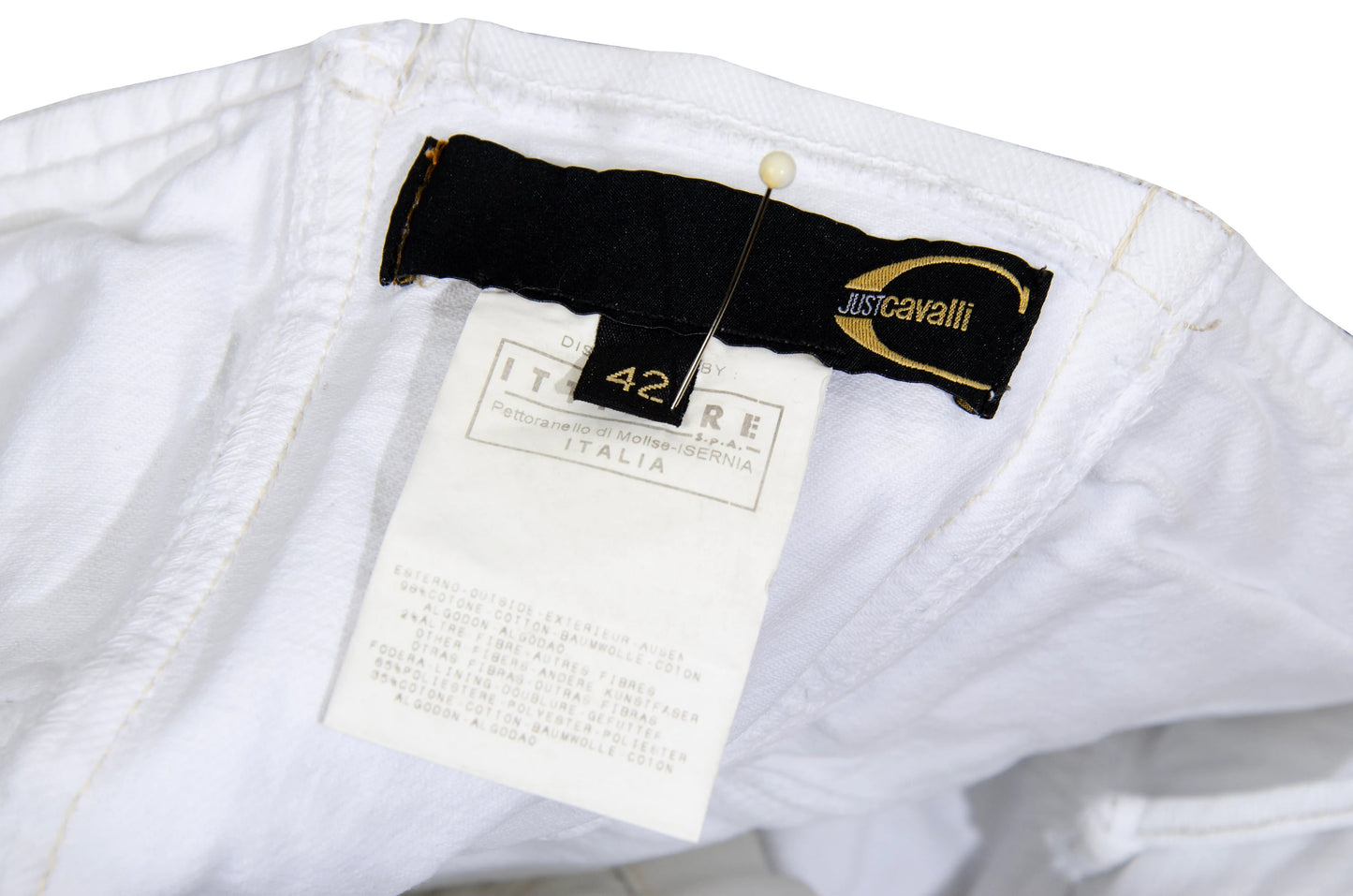 2000s Roberto Cavalli white low waist corset mini skirt
