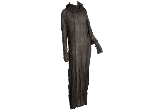 90s pure silk avant garde floor length dress