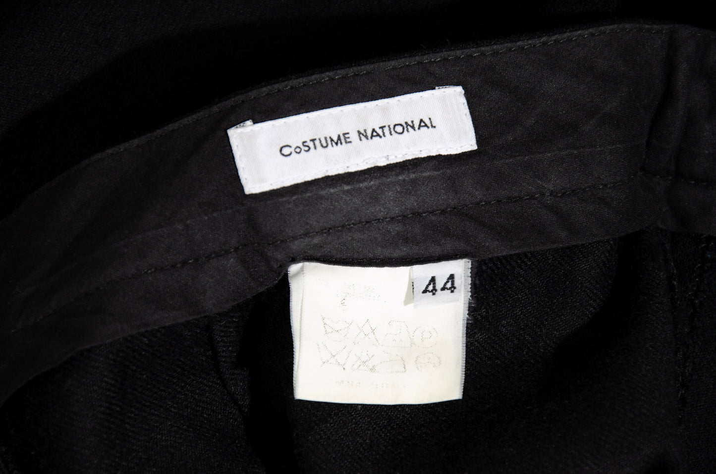 Vintage Costume National black wool skirt pants / Made in Italy