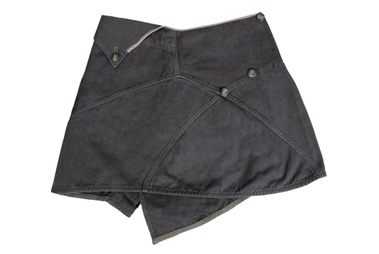 Vintage Japanese brand asymmetrical deconstructed wrap mini skirt / Made in Japan