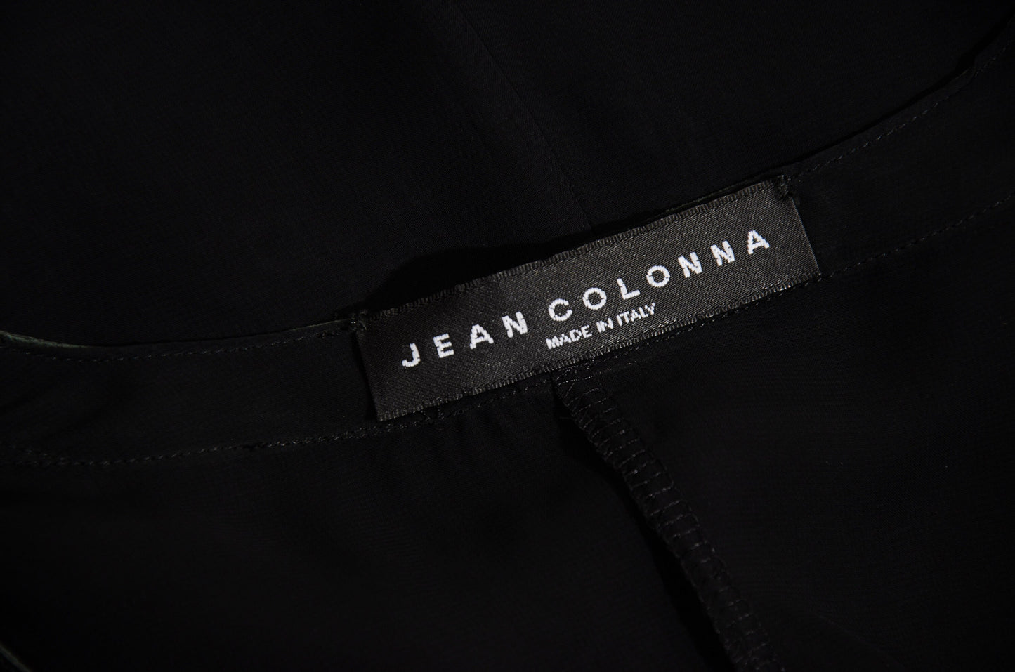 Vintage Jean Colonna sheer black mesh leather patchwork hem dress