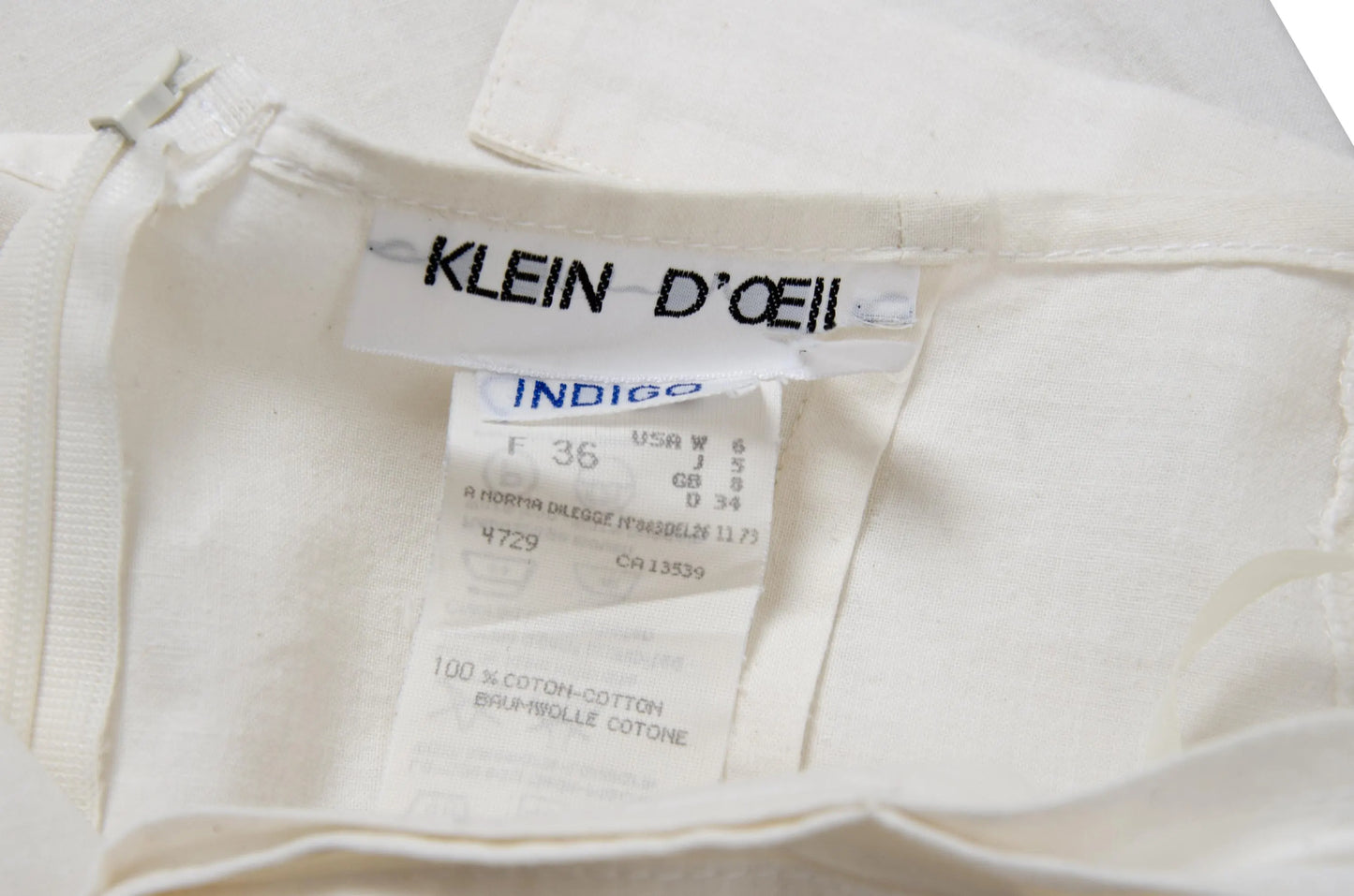 1994 Michel Klein "toile" white cotton maxi skirt / Made in France