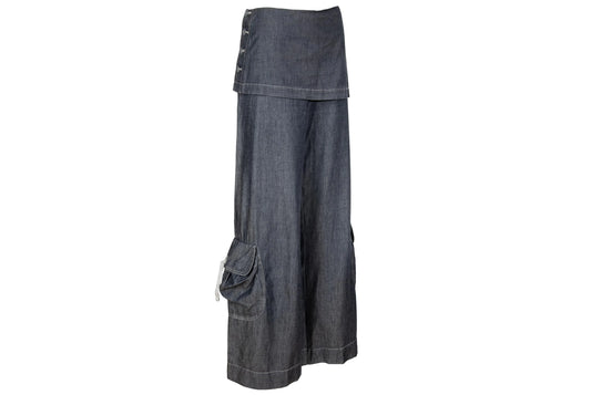 2000s Cop Copine skirt pants / Y2K Cop Copine wide leg cargo pants / Made in France
