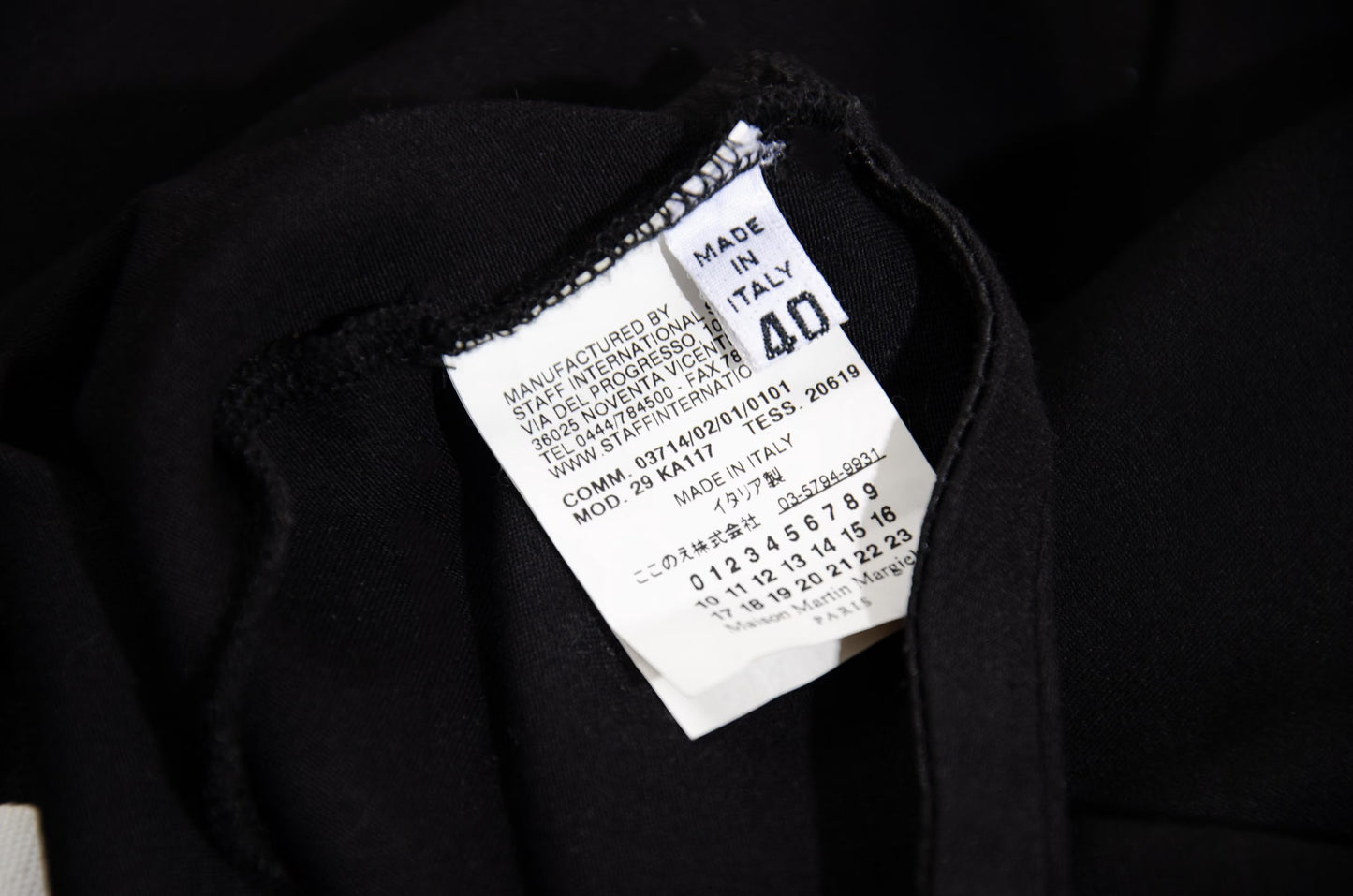 Maison Martin Margiela white label black wide stiff cuff hem pull on leggings pants / Made in Italy