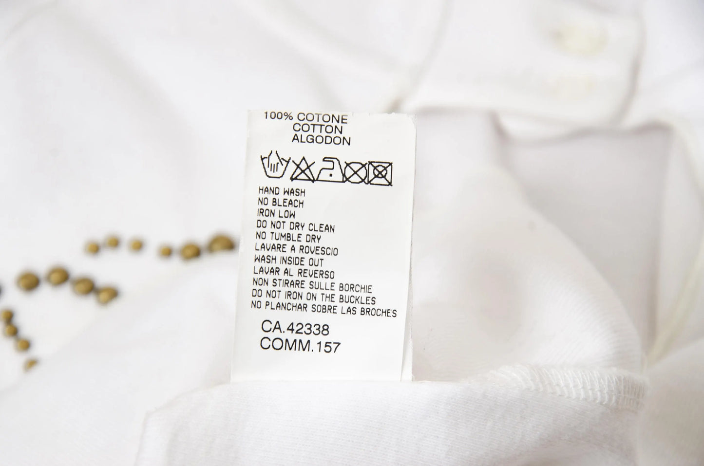 Vintage Nolita "Pure Angel" 100% cotton long sleeve top / 2000s Nolita embellished studs top / Made in Italy