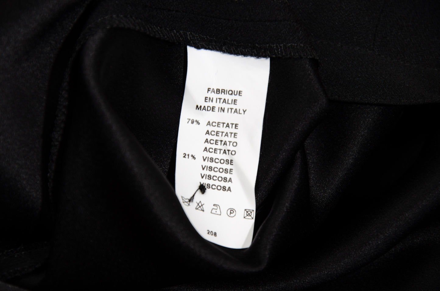1990s Corinne Sarrut black maxi skirt with side button fastening and satin ribbon detailing