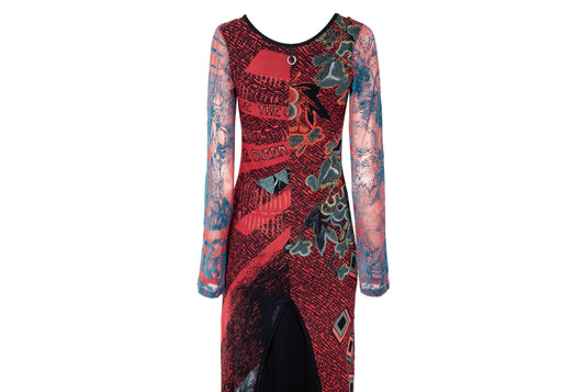 2000s Save The Queen abstract colorful print maxi dress - Made in Italy - M