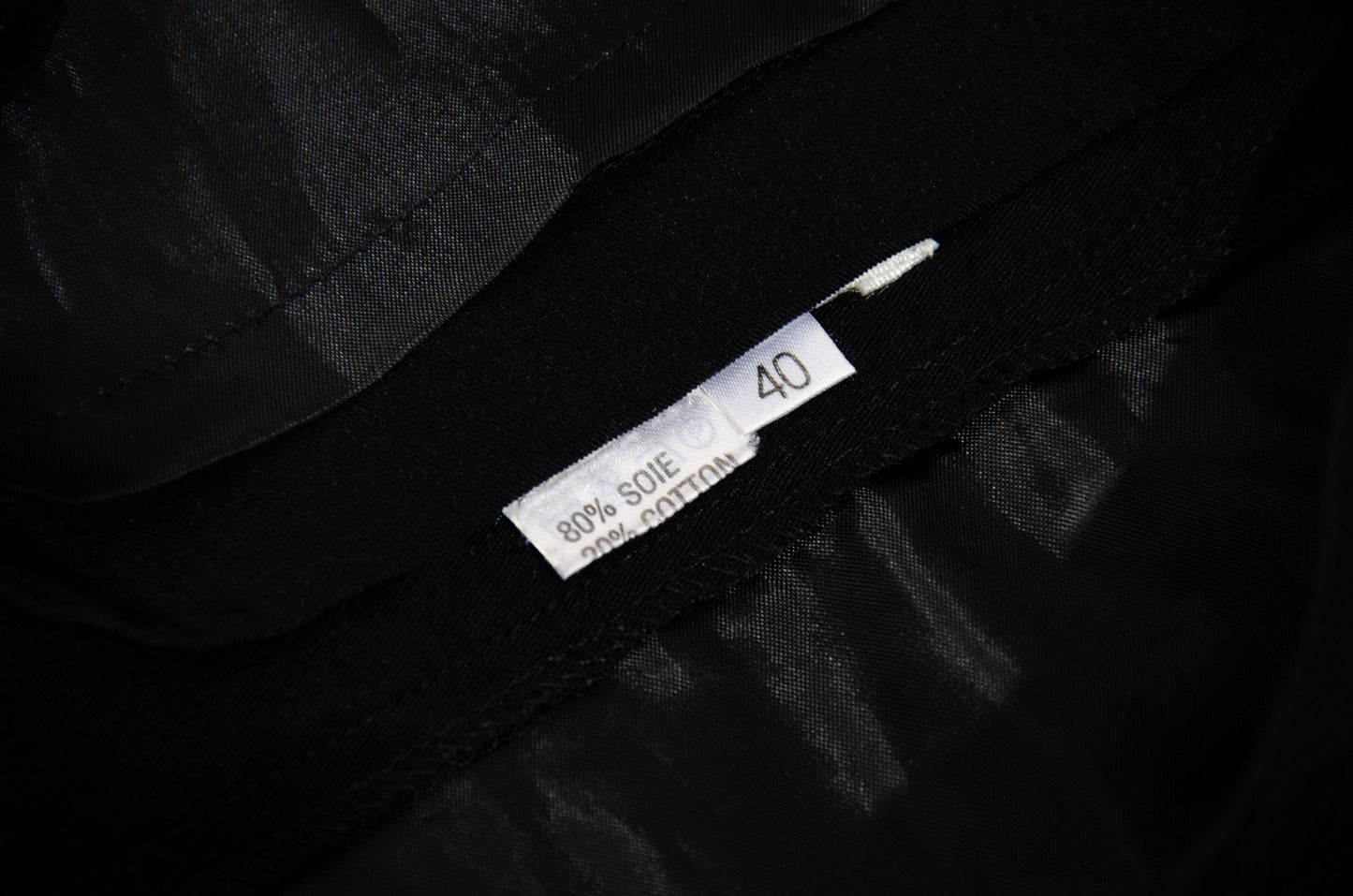 90s French brand silk blend brandebourg closure black maxi skirt