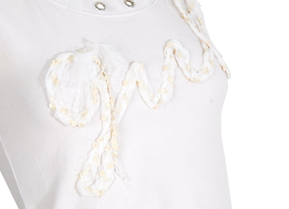 2000s "Girl" organza ribbon embroidered spellout tank top