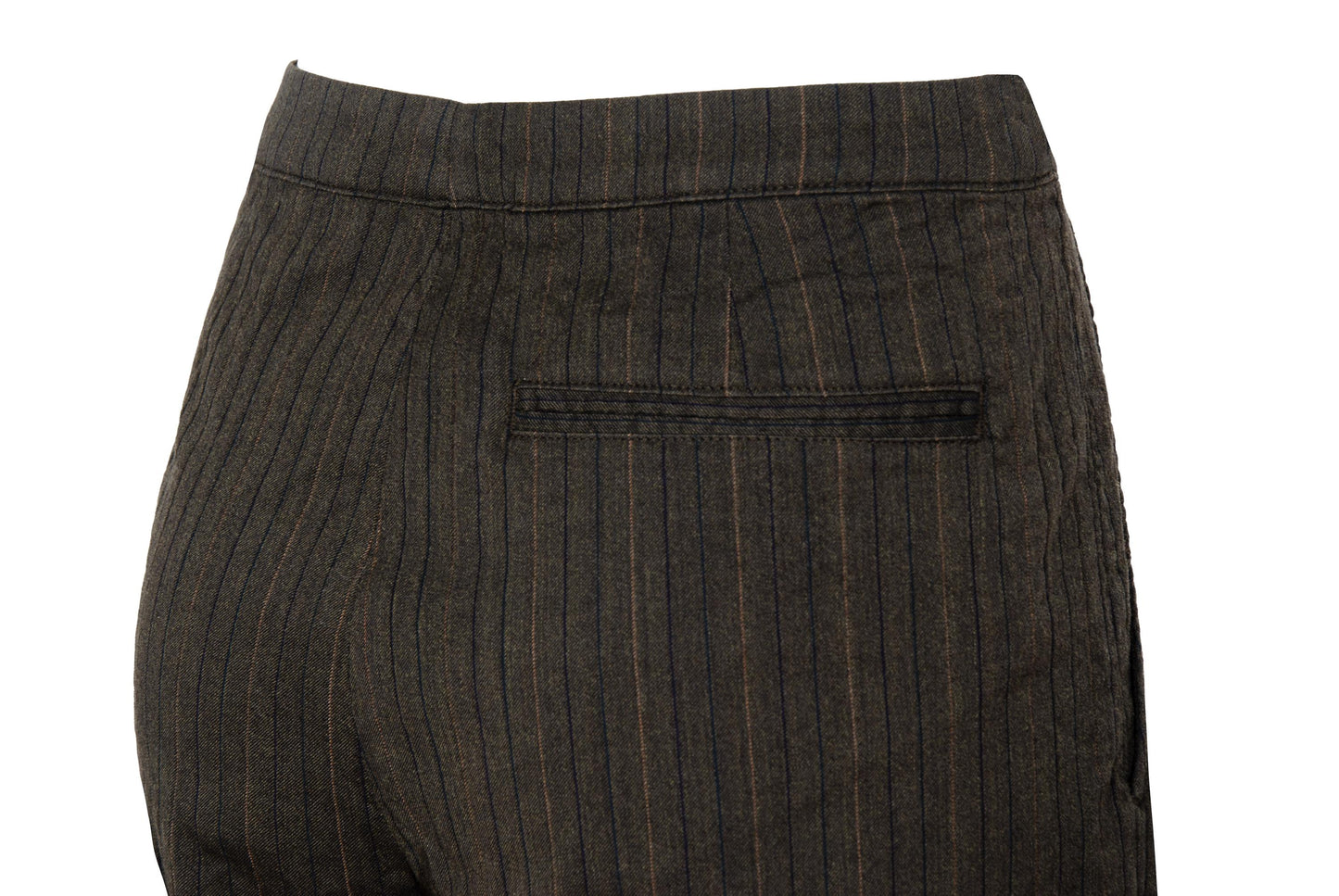 Vintage Dries Van Noten wool & cotton straight wide striped trousers.