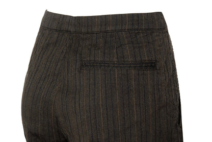Vintage Dries Van Noten wool & cotton straight wide striped trousers.