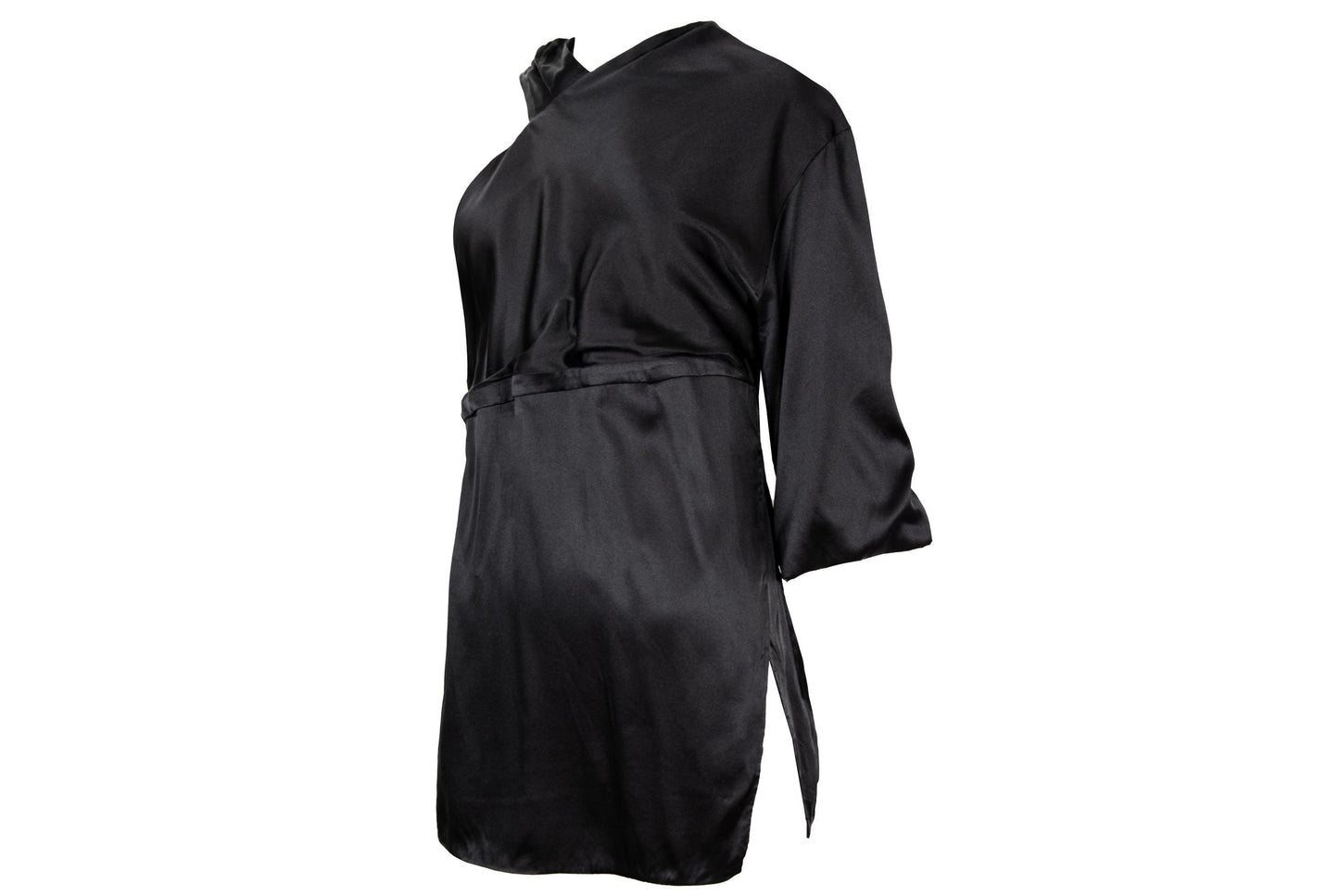 Early 2000s Costume National silk one sleeve avant garde asymmetrical blouse / Made in Italy