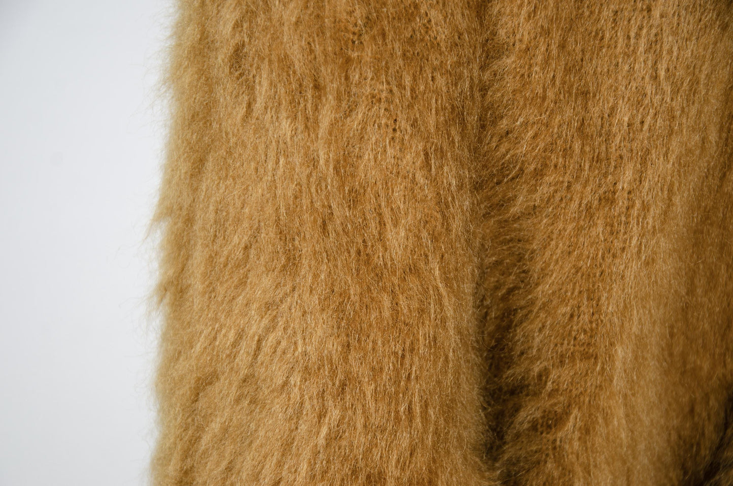 RARE 1970s Thierry Mugler fuzzy mohair wool scalloped hem hooded coat / Mugler mohair knit belted robe coat / Made in Italy