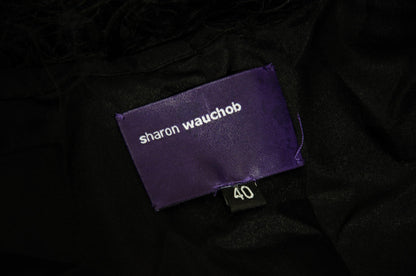 Vintage Sharon Wauchob black silk blend sleeveless vest / Made in France