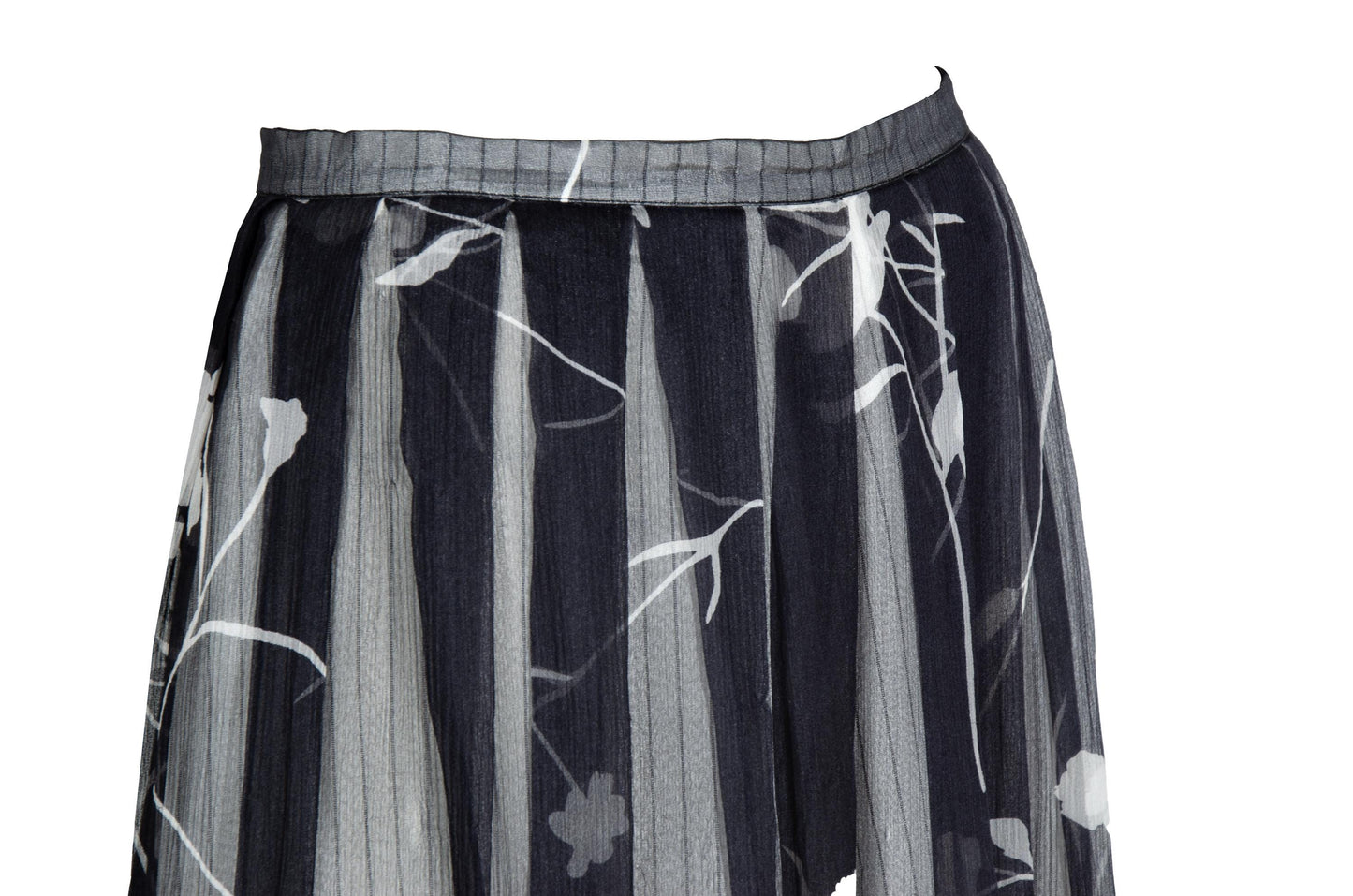 2000s Simultaneous 100% silk sheer pleated skirt / Made in Italy
