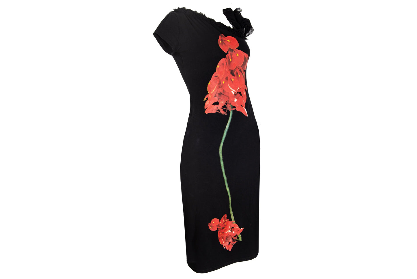 Vintage Spanish designer oversized flower print midi dress