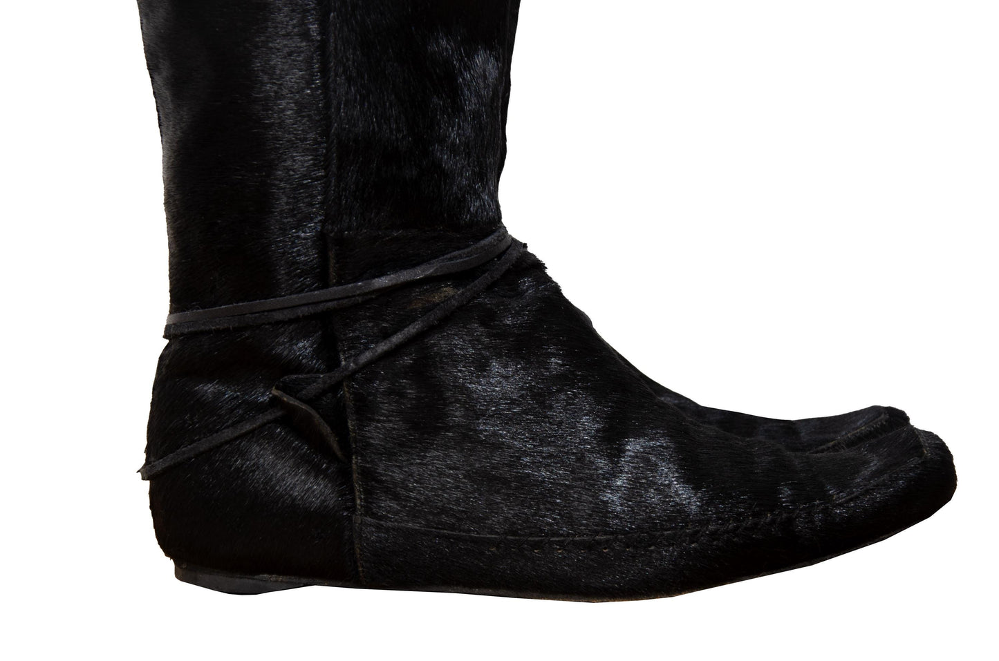 F/W 2005 Marithé + François Girbaud black pony hair tall boots