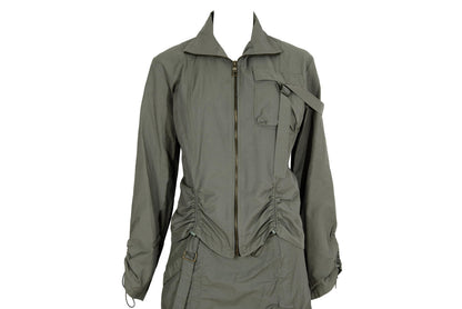2000s French brand utility two piece set with ruched details / Made in France
